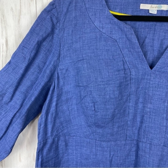 Anthropologie Boden 100% linen blue shift dress US20 - Picture 4 of 6